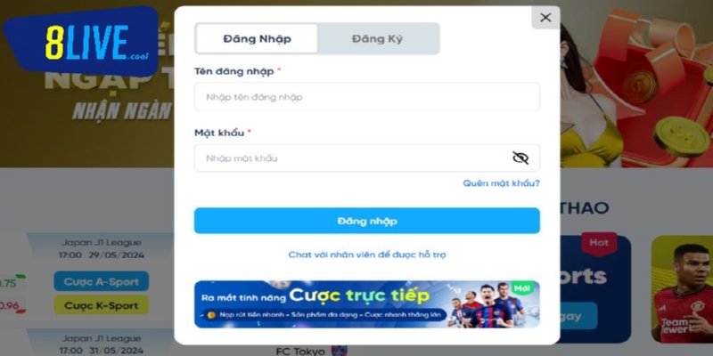 Đăng ký 8live 2 Người chơi cần lưu ý điền đầy đủ các thông tin theo yêu cầu nhà cái